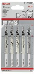 Bosch - Temiz Kesim Serisi Ahşap İçin T 101 BR Dekupaj Testeresi Bıçağı - 5'Li Paket
