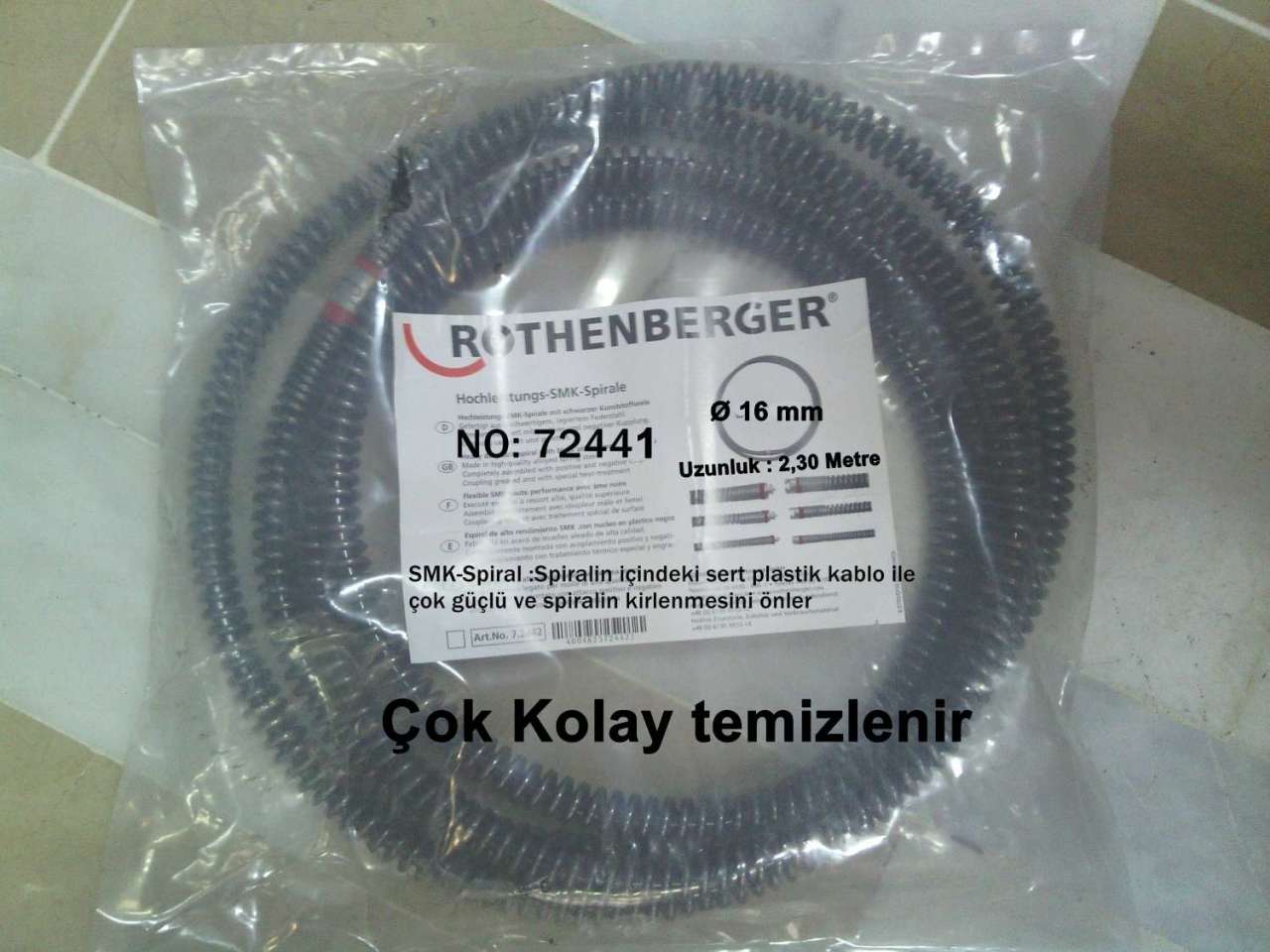 ROTHENBERGER 72433 KANAL AÇMA SPİRALİ (Ø 16 MM-SMK