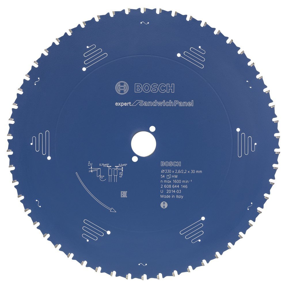 Bosch - Expert Serisi Çelik Levhalı Sandviç Panelleri için Daire Testere Bıçağı 330*30 mm 54 Diş