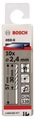 Bosch - HSS-G Metal Matkap Ucu 2,4*57 mm 10'lu Paket