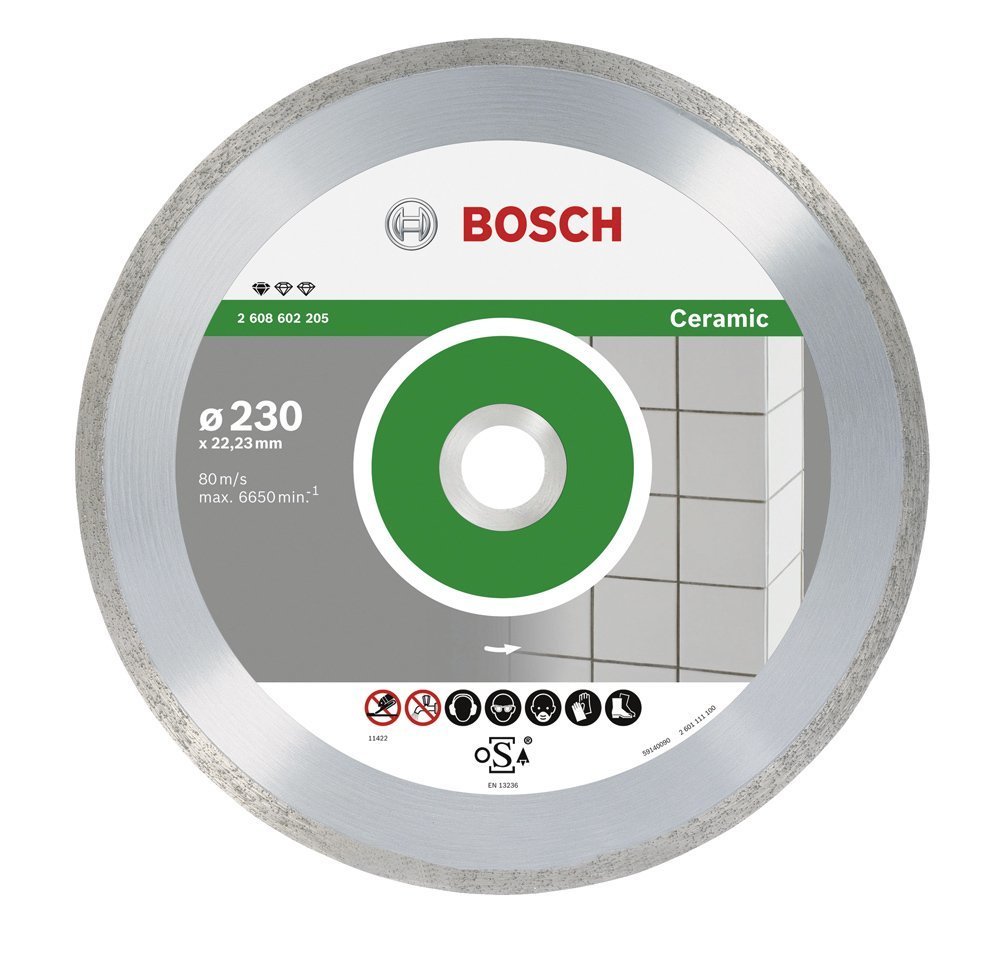 Bosch - Standard Seri Seramik İçin, 9+1 Elmas Kesme Diski Set 230 mm
