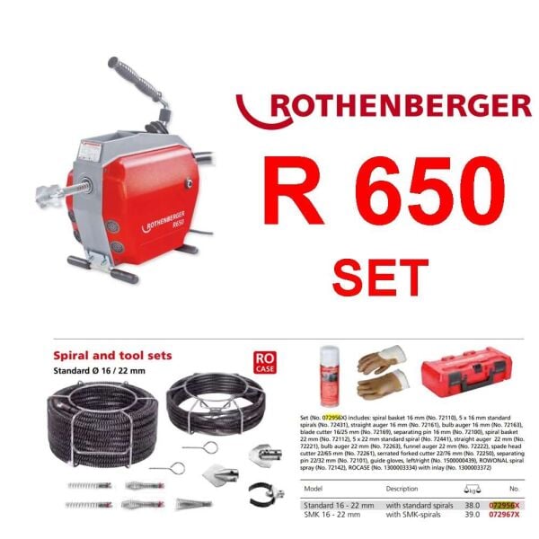 Rothenberger R 650 Kanal açma makinesi profesyonel 16+22 set