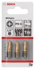 Bosch - Max Grip Serisi Vidalama Ucu PH3*25 mm 3'lü